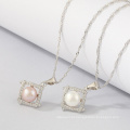 18K Gold Plated Charm Gold Pearl Pendant Necklaces
